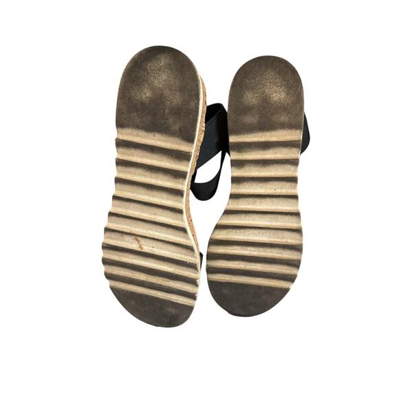 Steve Madden Women Elba Wedge Platform Stretch Ankle Strap Sandal Size 9.5 Black - Picture 6 of 6